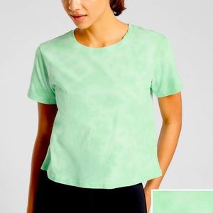 Athleta Green Tie Dye Organic Daily Crop